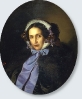 Плешанов Павел Федорович Портрет дамы в синем капоре 1850.