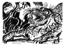 Иллюстрация к поэме М. Ю. Лермонтова «Мцыри». 1983. Бумага, тушь. 28,5×20. Собрание Е. Орловой.