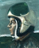 Портрет летчика В. Прилипухова, оргалит-темпера,33х26,1975