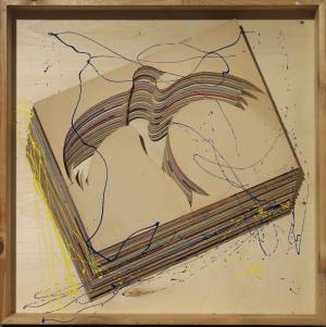 Марио Чероли (р. 1938) _Полёт чайки I_ (1970), древесина (русская сосна), стекло, картон, лаки, 96х9