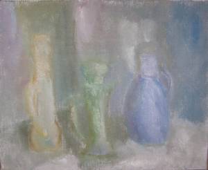 Е.Тавьева. Композиция из трех предметов. 2011. х.м. 34х41.