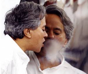 Anish Kapoor with his work, Vertigo , 2008