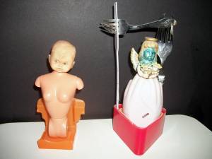 SAT (sitting) and FORK ANGEL by CMB