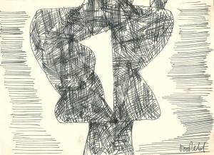 Ю.Соостер. Можжевельник. 1963г. Бумага, смеш. техника.