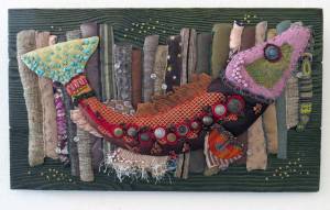 Щука. 2012. Ткань, арт-текстиль, 37х70