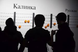 Выставка Нотация. У работы В.Захарова Калинка. Фото Дмитрий Мишин