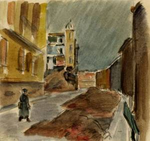 П.Кондратьев 13х14.5, бум, акв., карандаш 1942