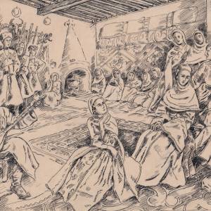 Мусаев Халилбек Гвай, бумага,тушь. Фонд Х.Мусаева