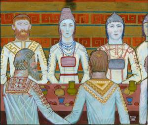 Иллюстрация. Застольная. 1965