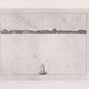 Ю. Перевезенцев. Белые ночи Достоевского I. 1970. Офорт